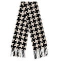 Houndstooth Scarf White Black