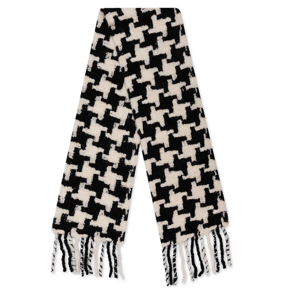 Houndstooth Scarf White Black