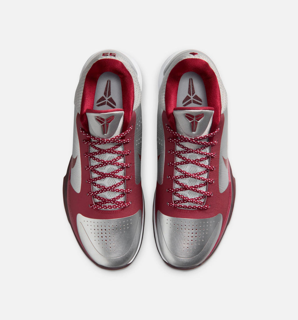 Kobe 5 Protro Lower Merion Mens Lifestyle Shoe Metallic Silver Team Red White
