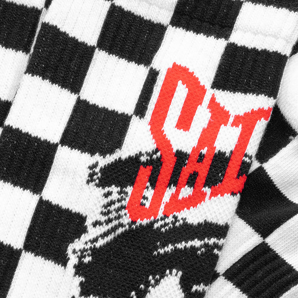 Saint Eye Socks Black White