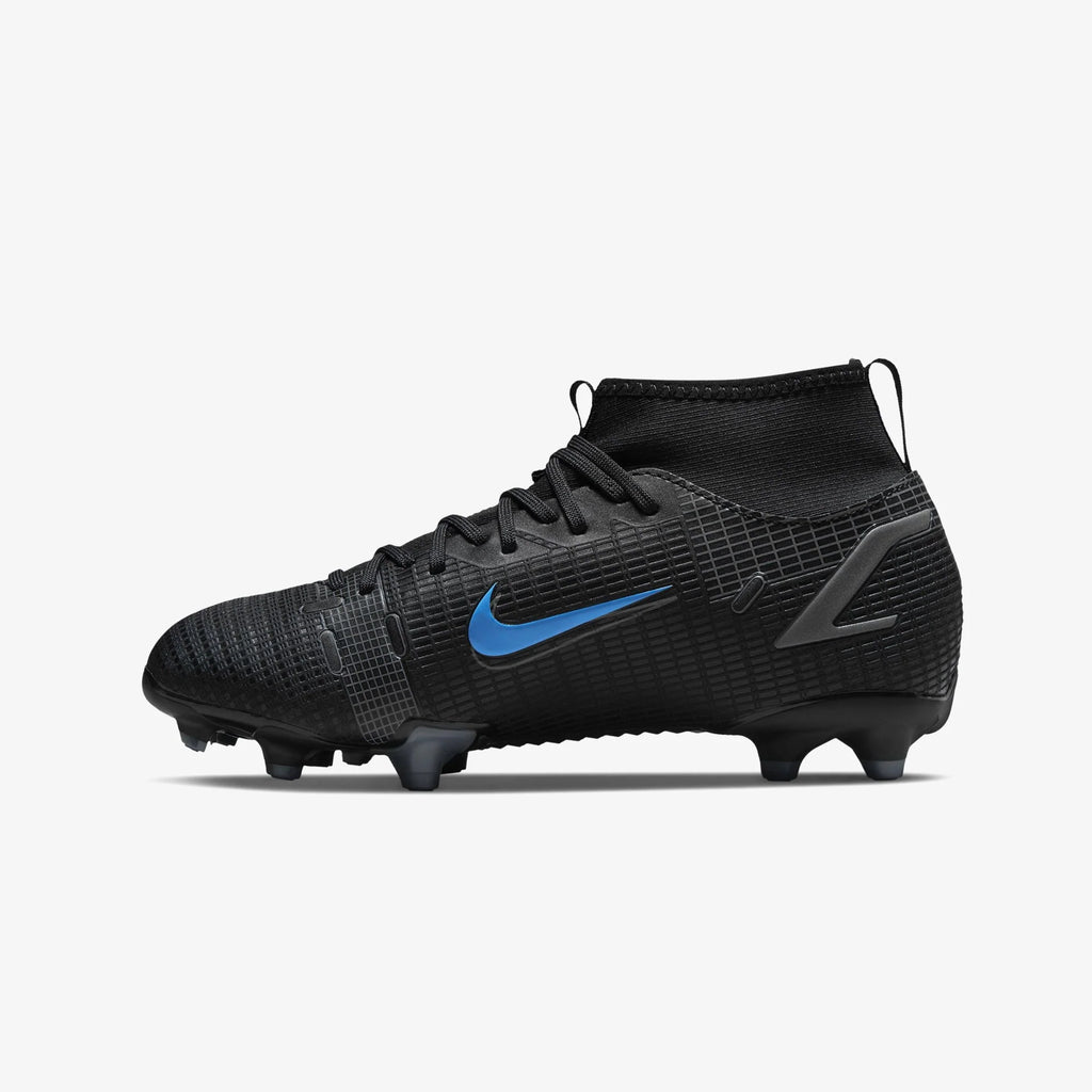 Nike JR Mercurial Superfly 8 Academy Firm Ground Soccer Cleats Black Iron Grey