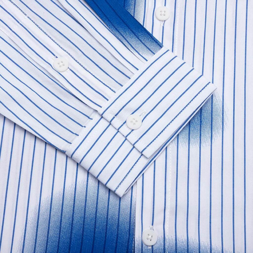 Stripe Blurry Face Shirt White
