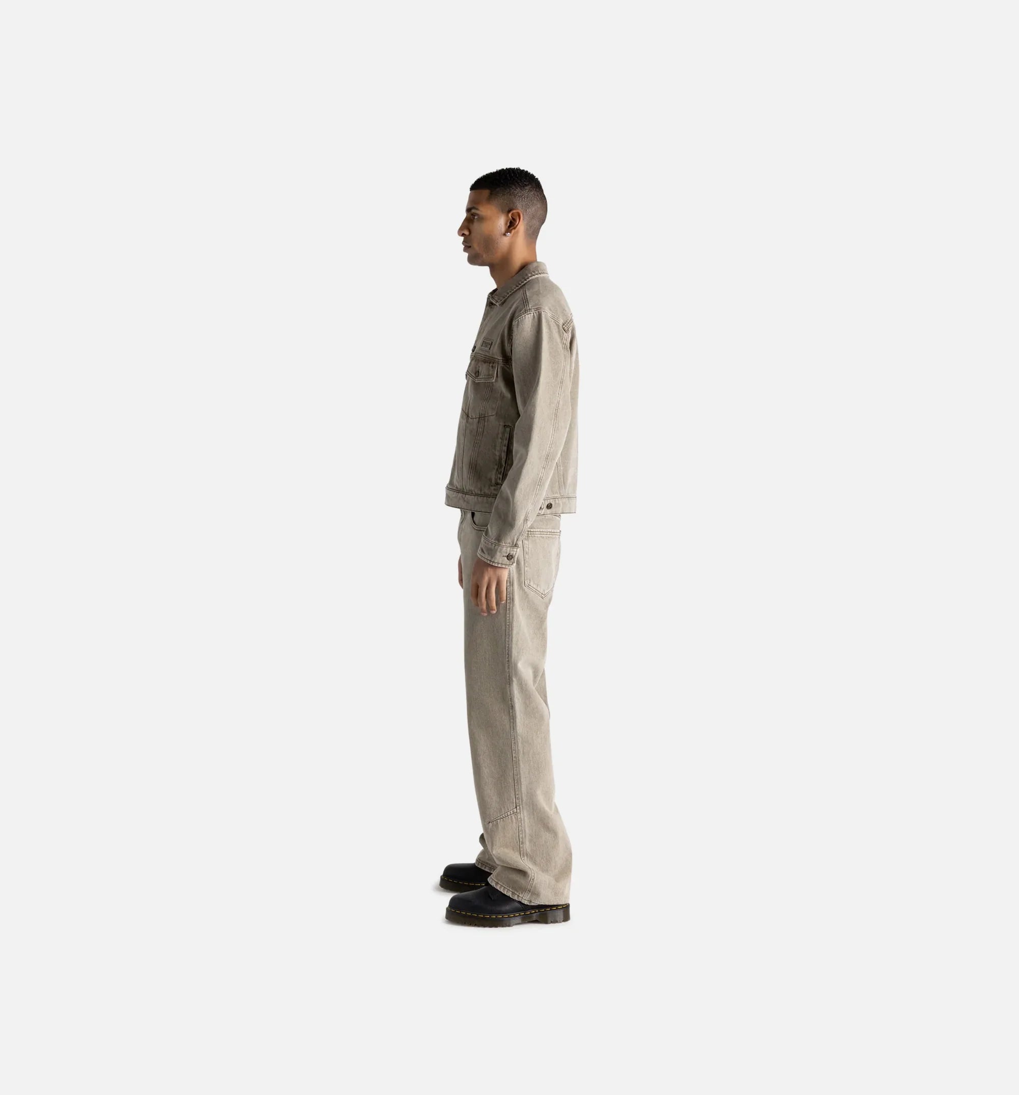 Washed Twill Indigo Mens Jean Taupe