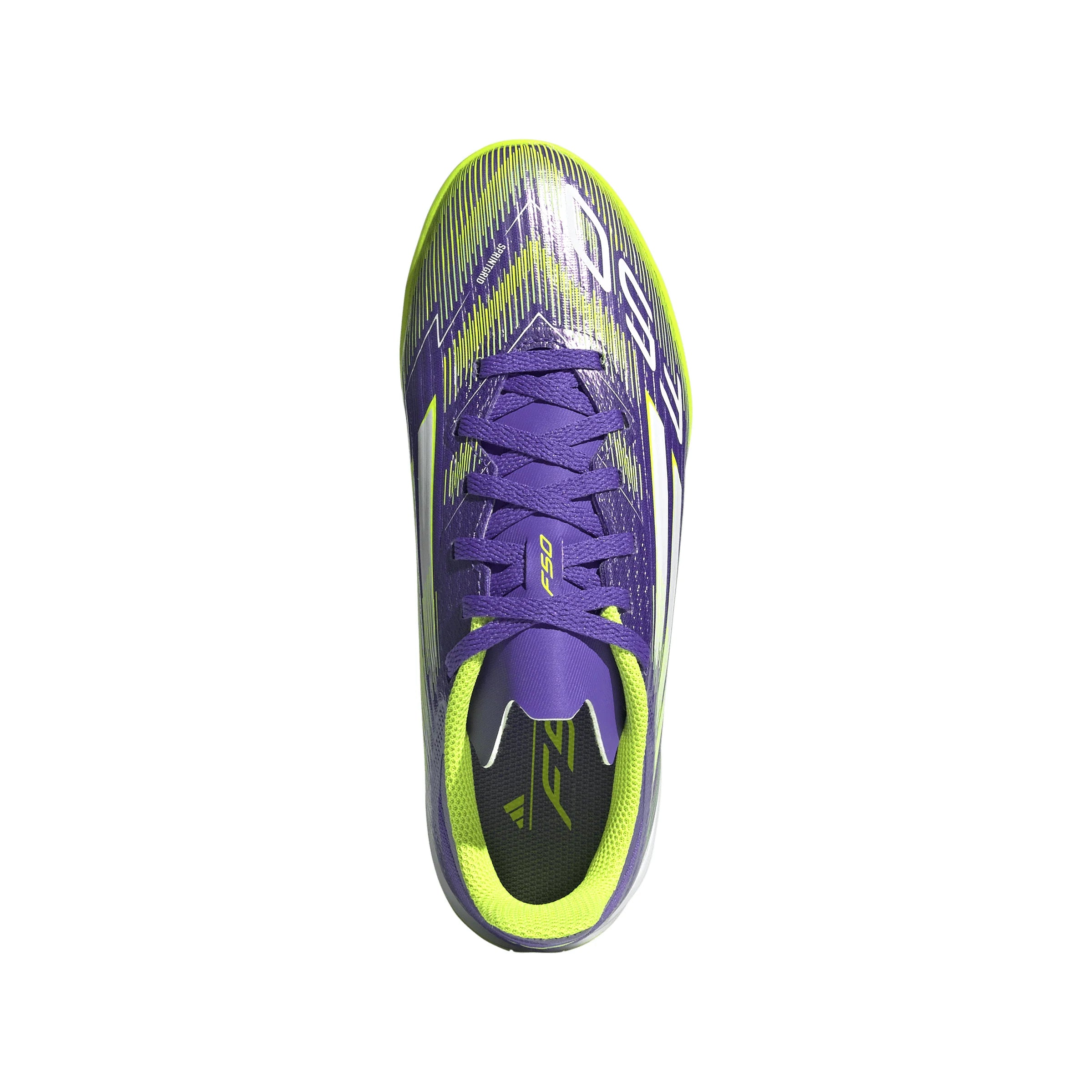 adidas F50 League Indoor Soccer Shoes Kids Purple White Lemon