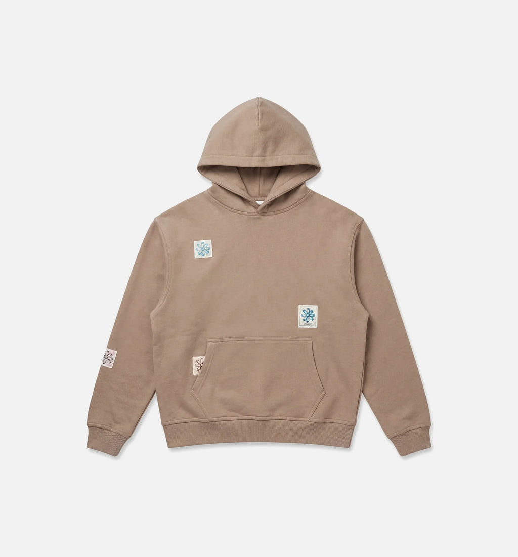 Flowers Mens Hoodie Brown