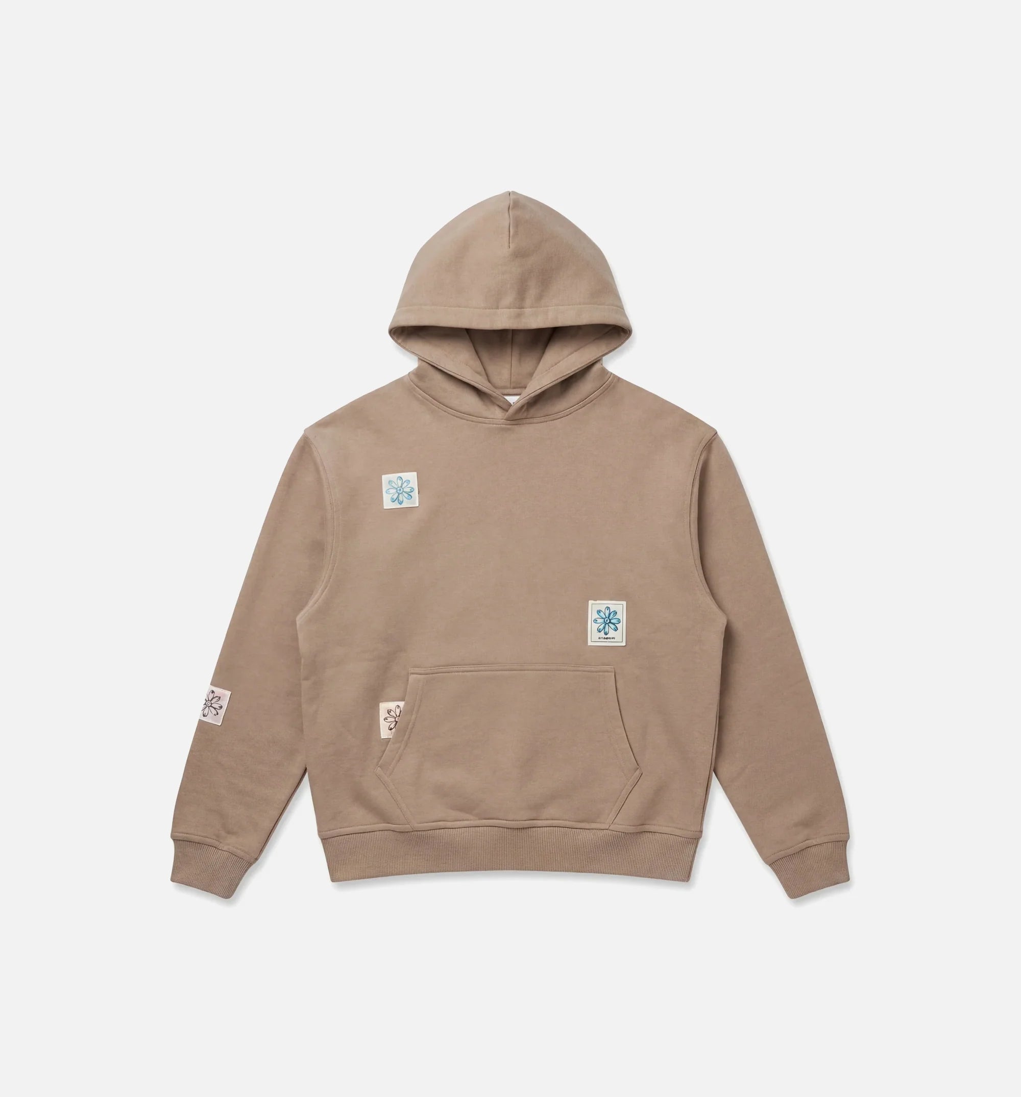 Flowers Mens Hoodie Brown