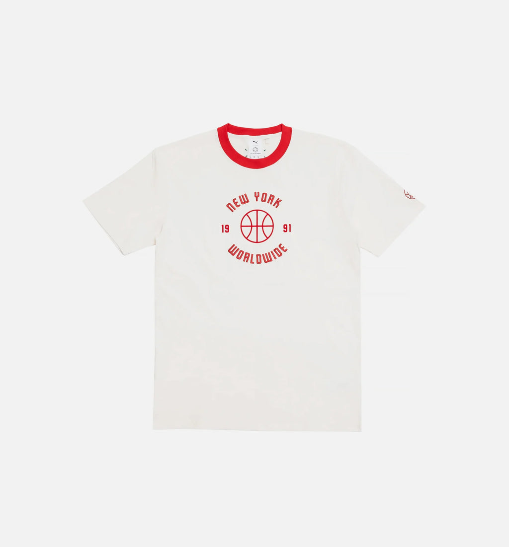 Rhuigi Graphic Mens Short Sleeve Shirt White Red