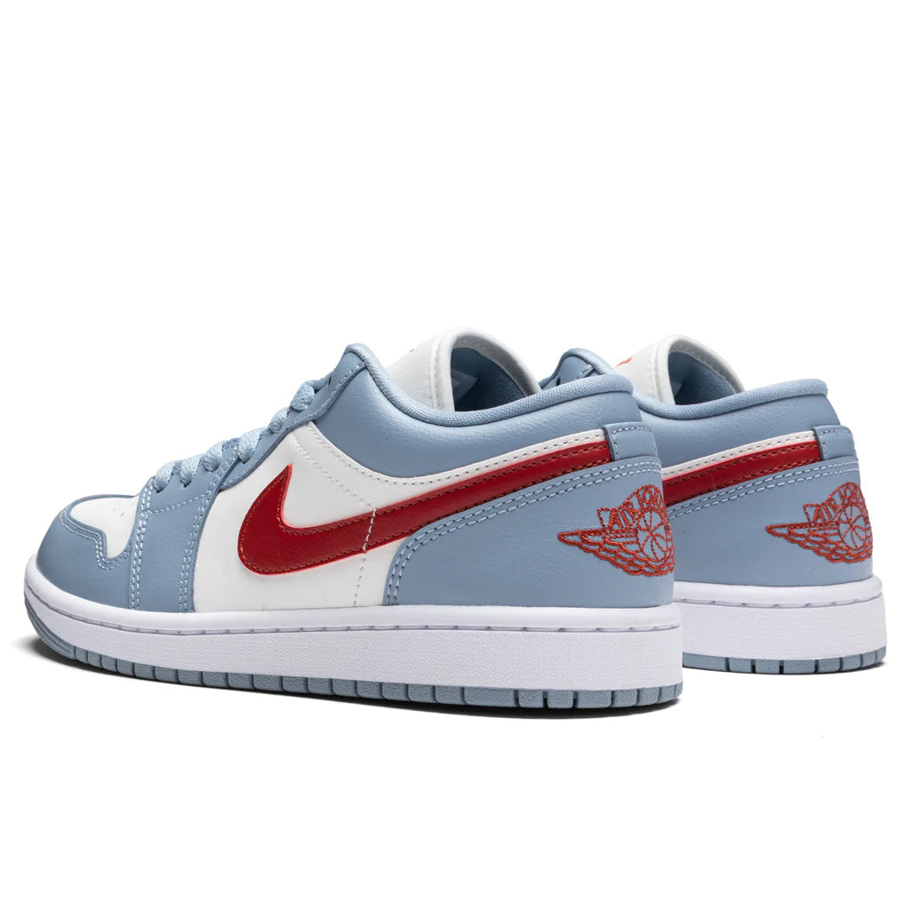 Womens Air Jordan 1 Low Sail Dune Red Blue Grey White