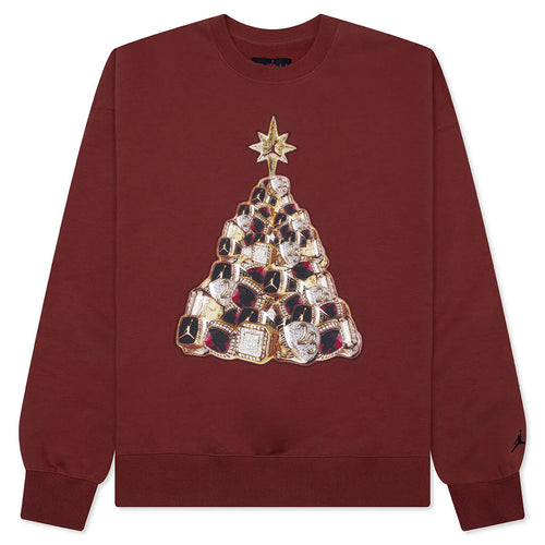 Brooklyn Fleece Holiday Crewneck Redstone Black