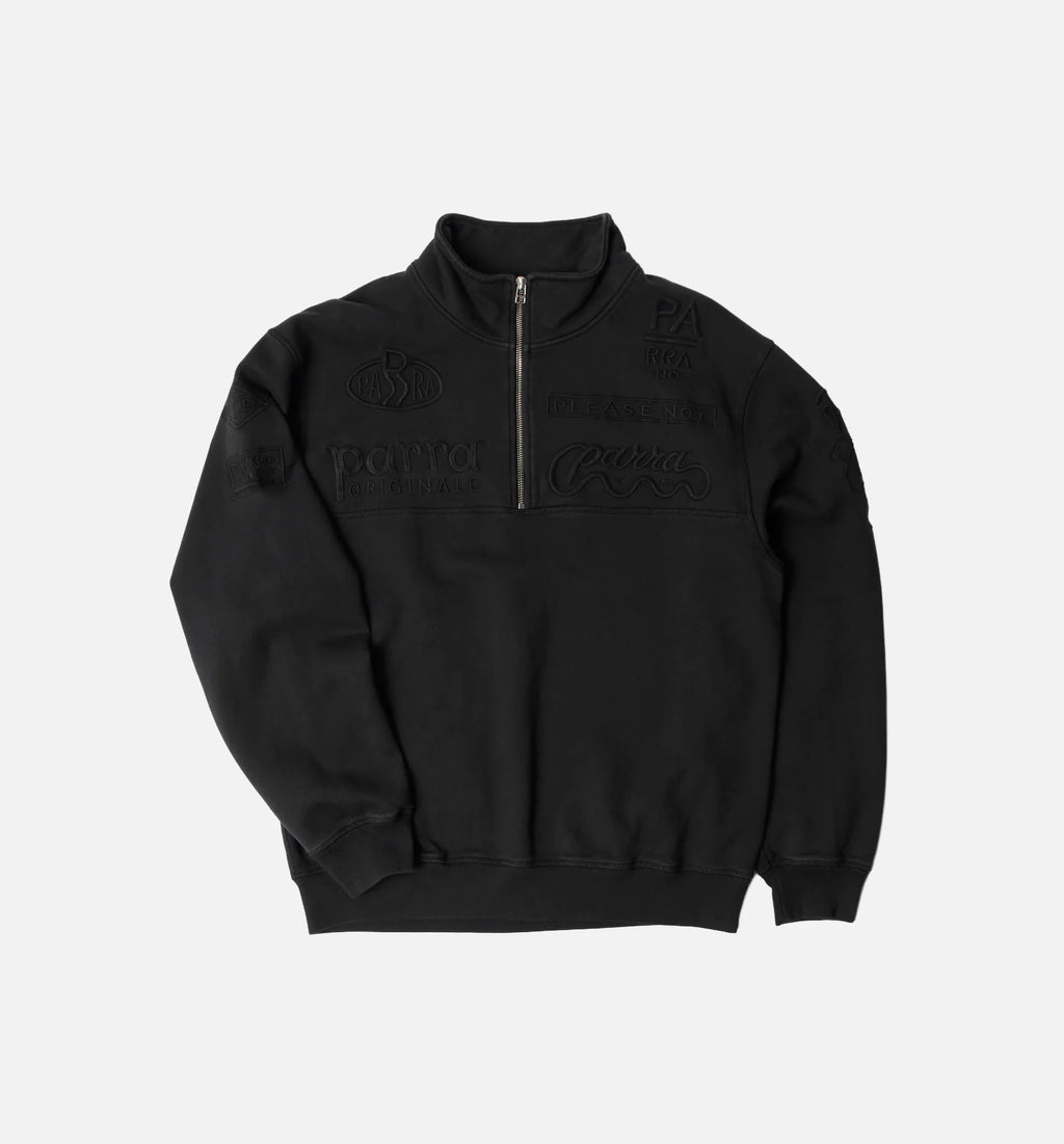 Media Training Quarter Zip Pullover Mens Jacket Black