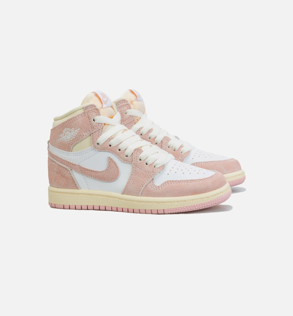 Air Jordan 1 Retro High OG Washed Pink Preschool Lifestyle Shoe White Pink