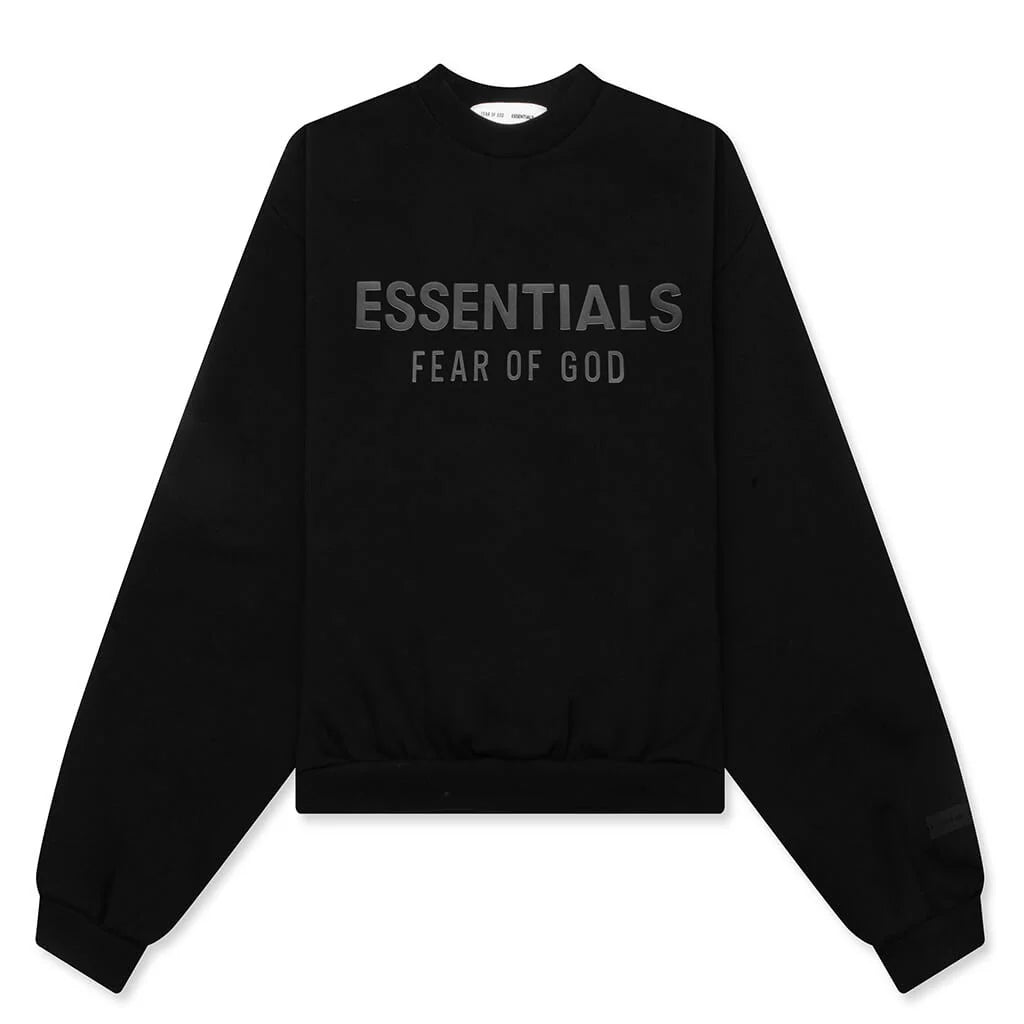 Kids Fleece Crewneck Jet Black