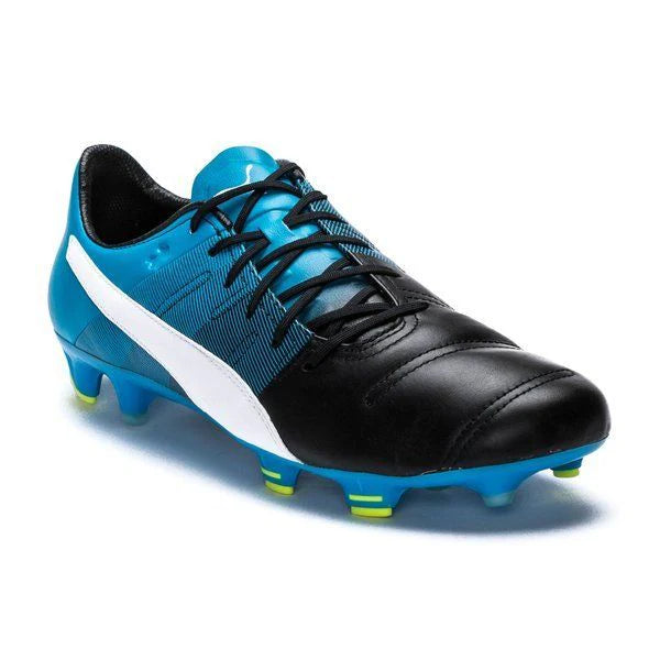 PUMA Evopower 13 LT FG Firm Ground Soccer Cleats Black White Atomic Blue