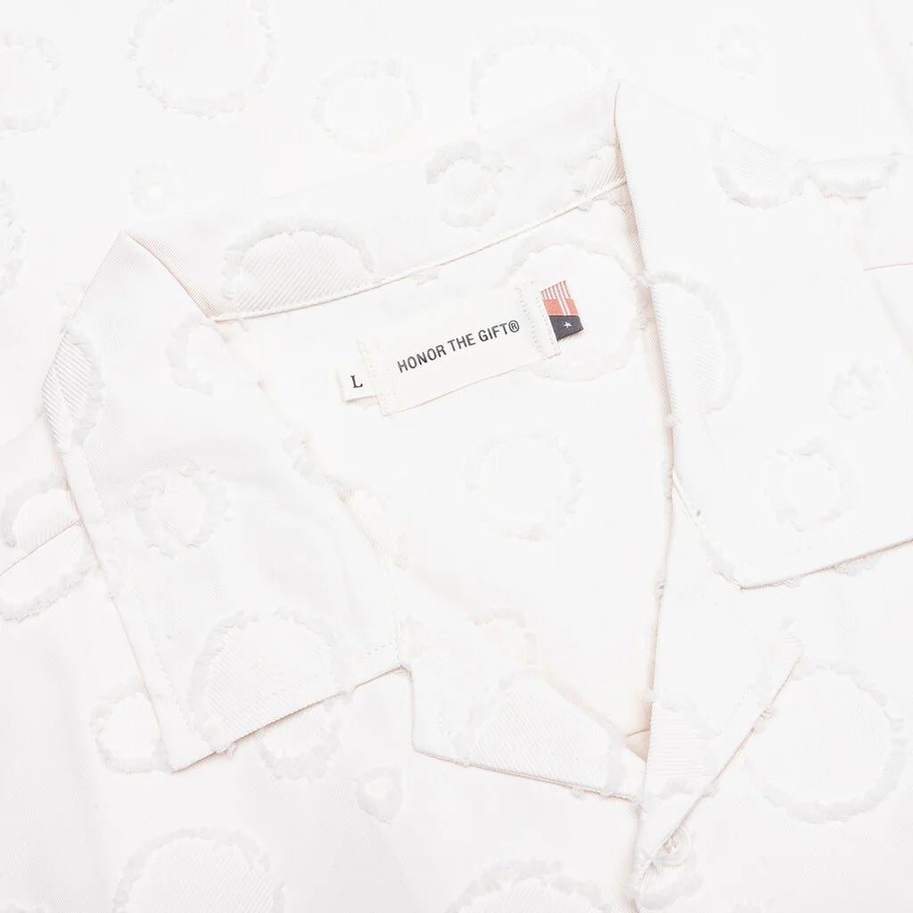 Polka Dot Camp Shirt White
