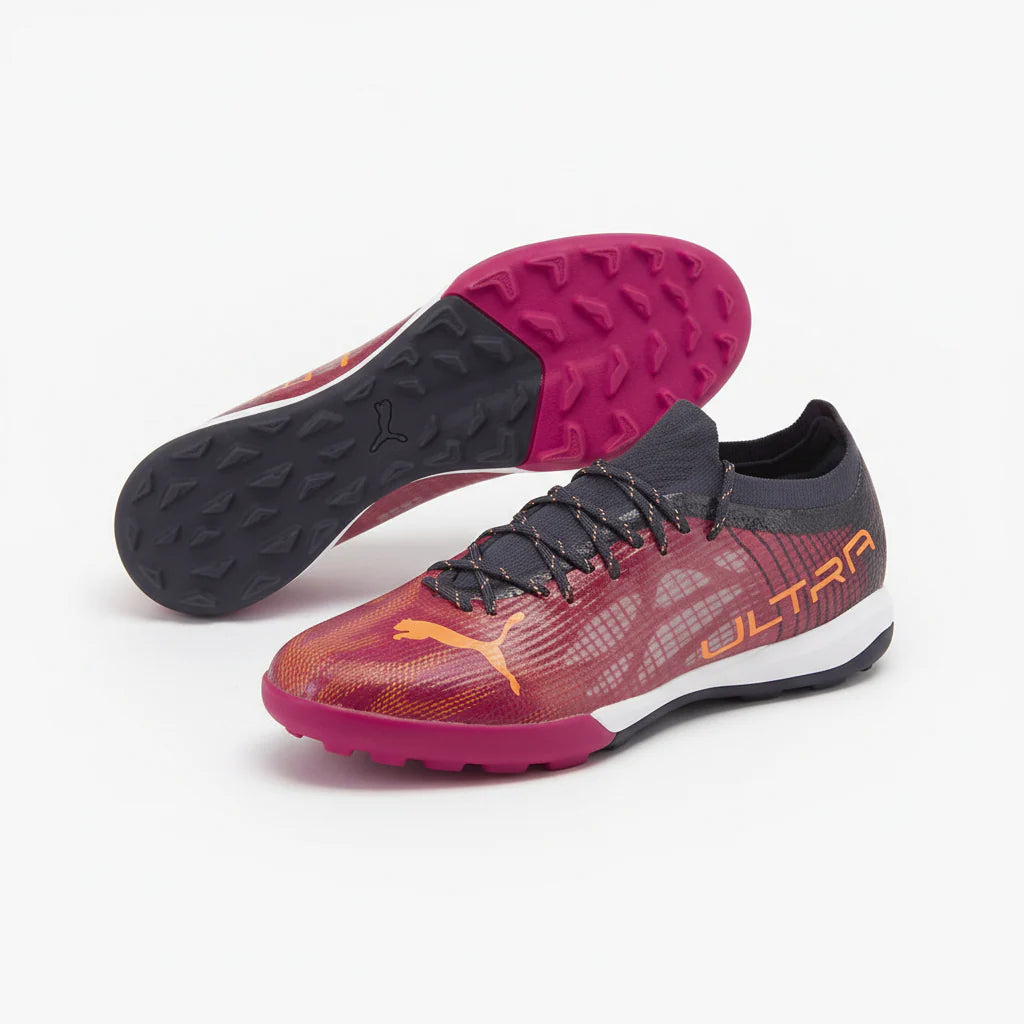 PUMA Ultra 14 Pro Cage Turf Mens Soccer Cleats Fuchsia Neon Citrus Parisian