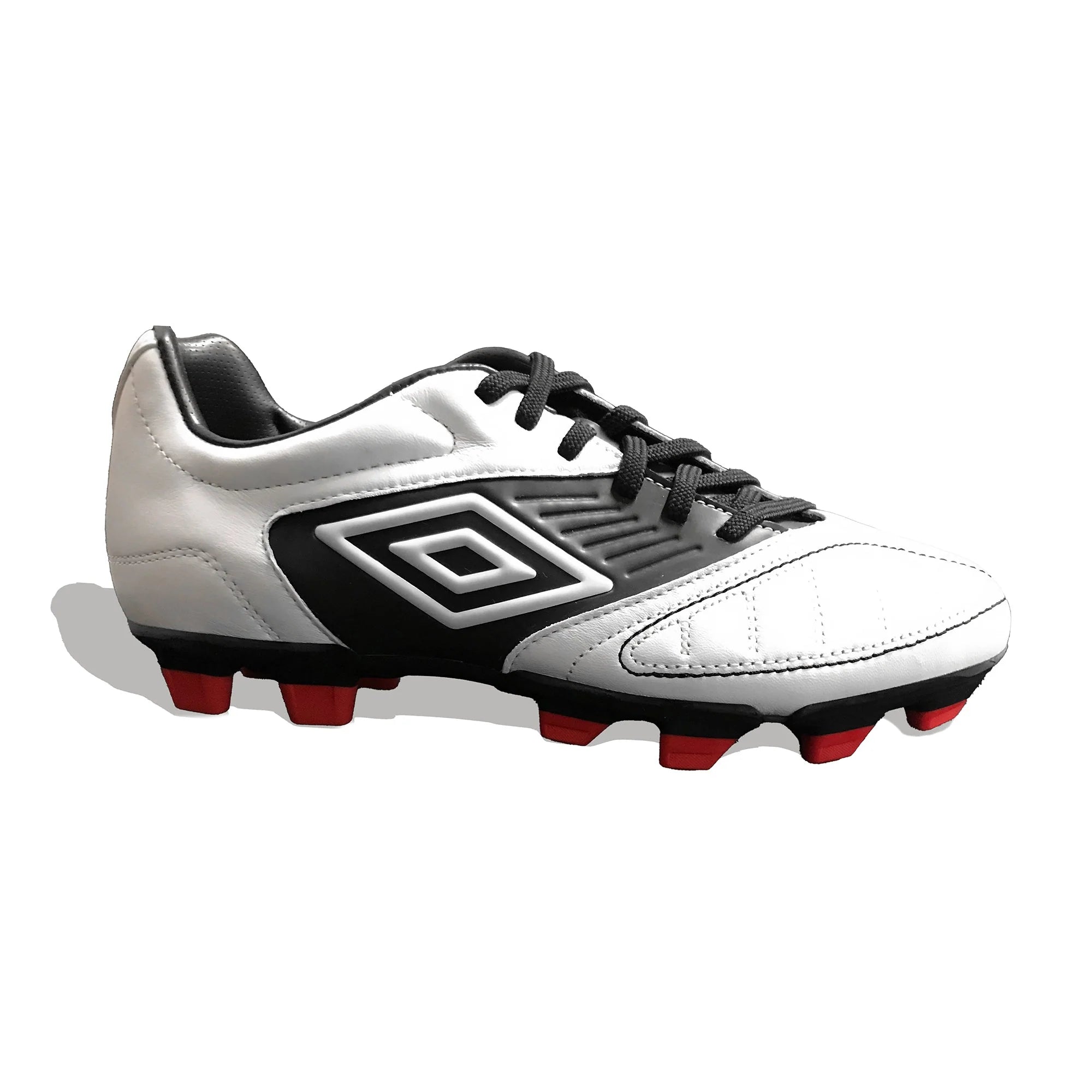 Umbro Geometra Premier FG Firm Ground Soccer Cleats White Black Red