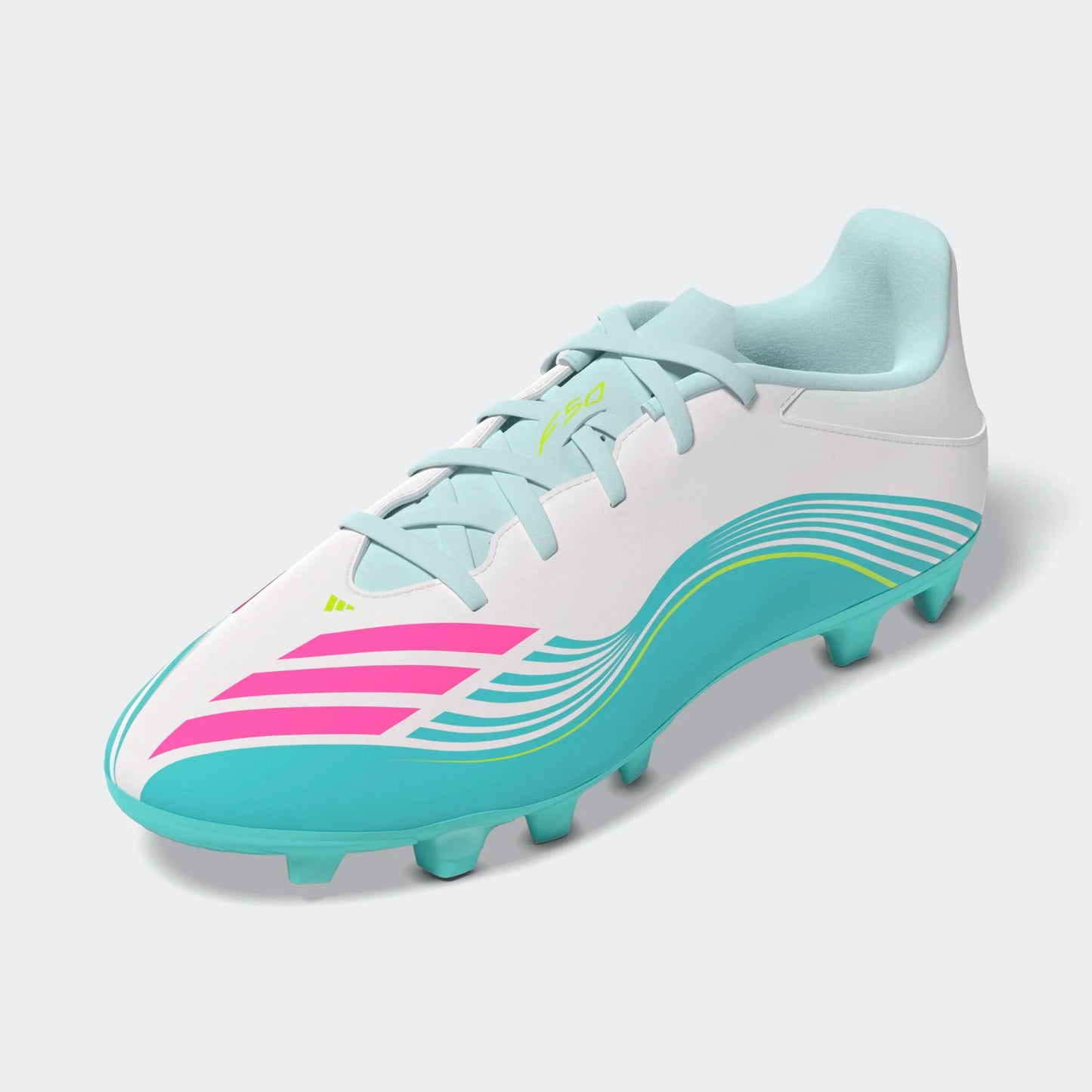 adidas F50 Messi Club FG MG Firm Ground Multi Ground Mens Soccer Cleats White Pink Aqua