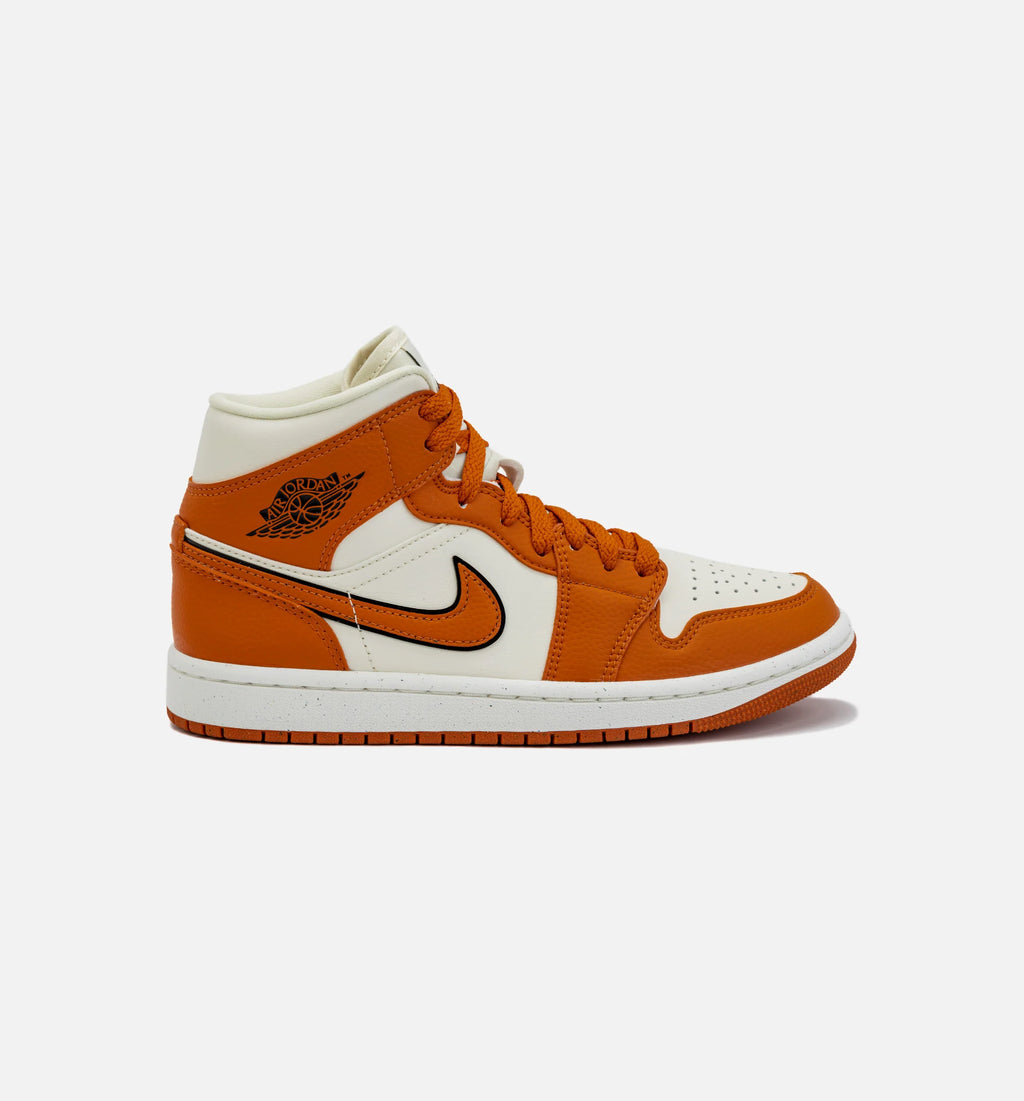 Air Jordan 1 Retro Mid SE Sport Spice Womens Lifestyle Shoe Orange White