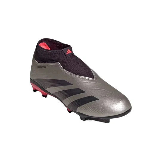 adidas Kids Predator League Lace Less FG J Firm Ground Soccer Cleats Plamet Black Turbo