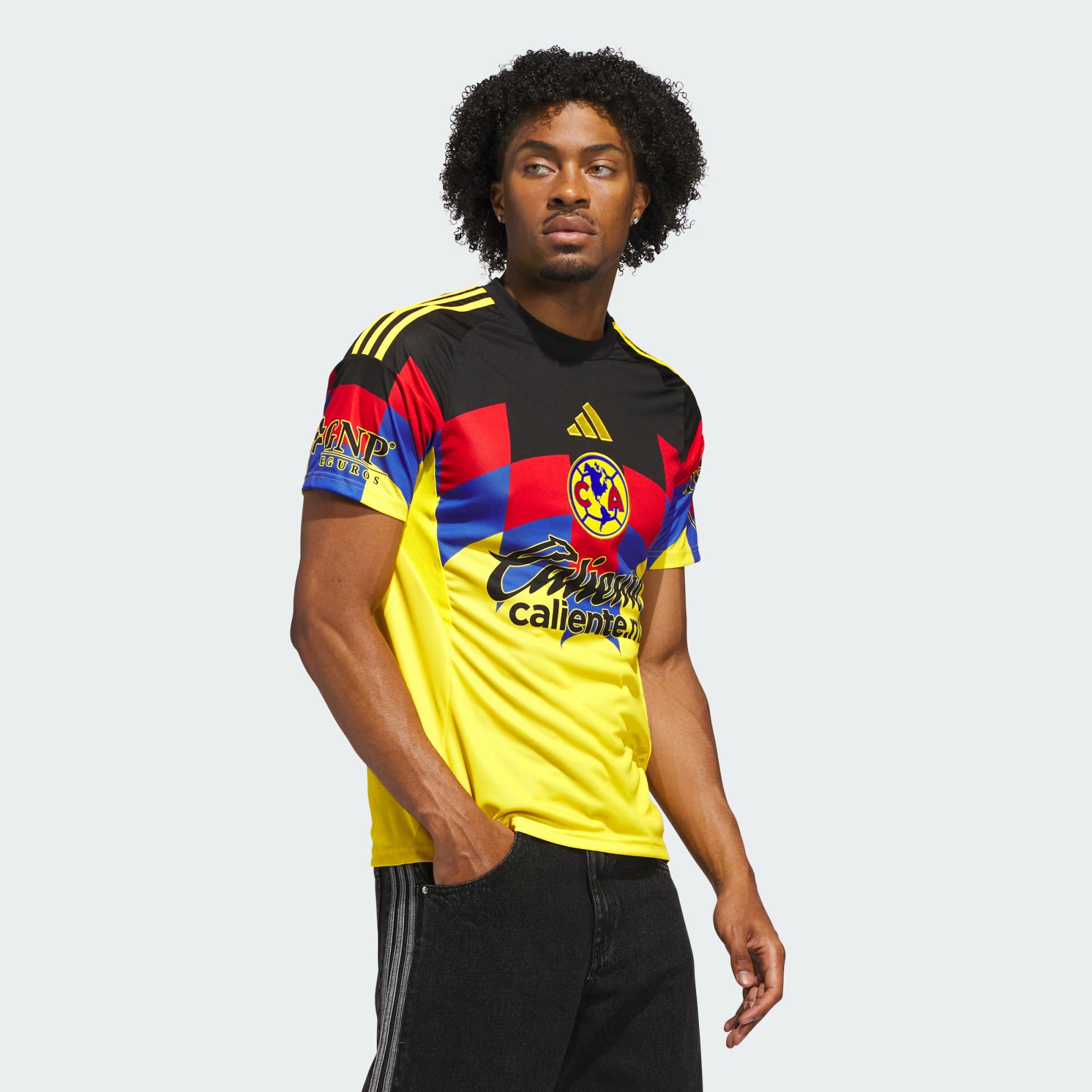 adidas Club America Mens Home Soccer Jersey 25 26 Yellow