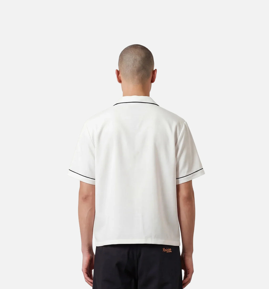 Lattina Mens Short Sleeve Shirt White Black