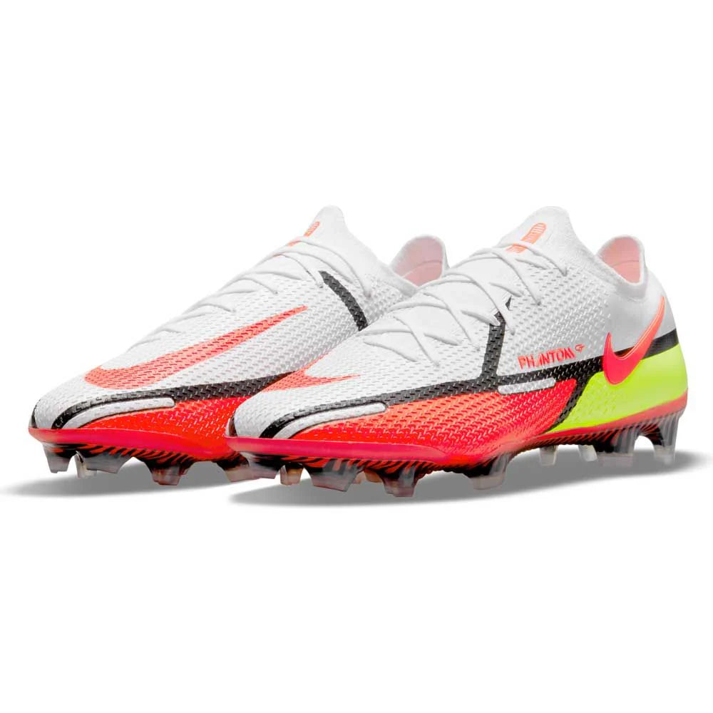 Nike Phantom GT2 Elite FG Firm Ground Soccer Cleats White Bright Crimson Volt