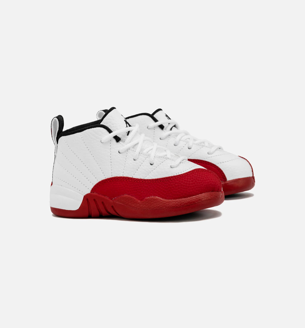 Air Jordan 12 Retro Cherry Infant Toddler Lifestyle Shoe White Red