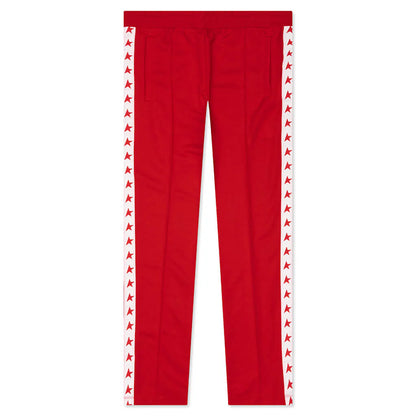 Womens Star Wide Leg Jogging Pant Tango Red White