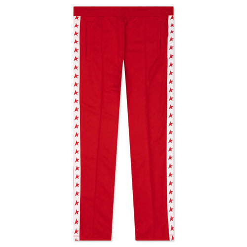 Womens Star Wide Leg Jogging Pant Tango Red White