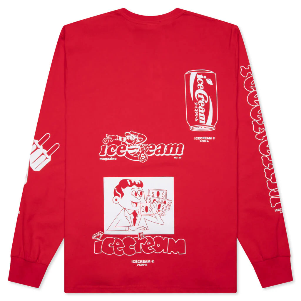 Loosie L S Knit True Red