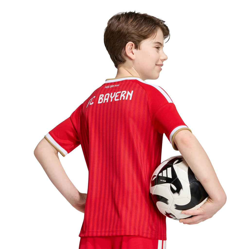 adidas FC Bayern Munich Home Youth Soccer Jersey 26 27 Scarlet White