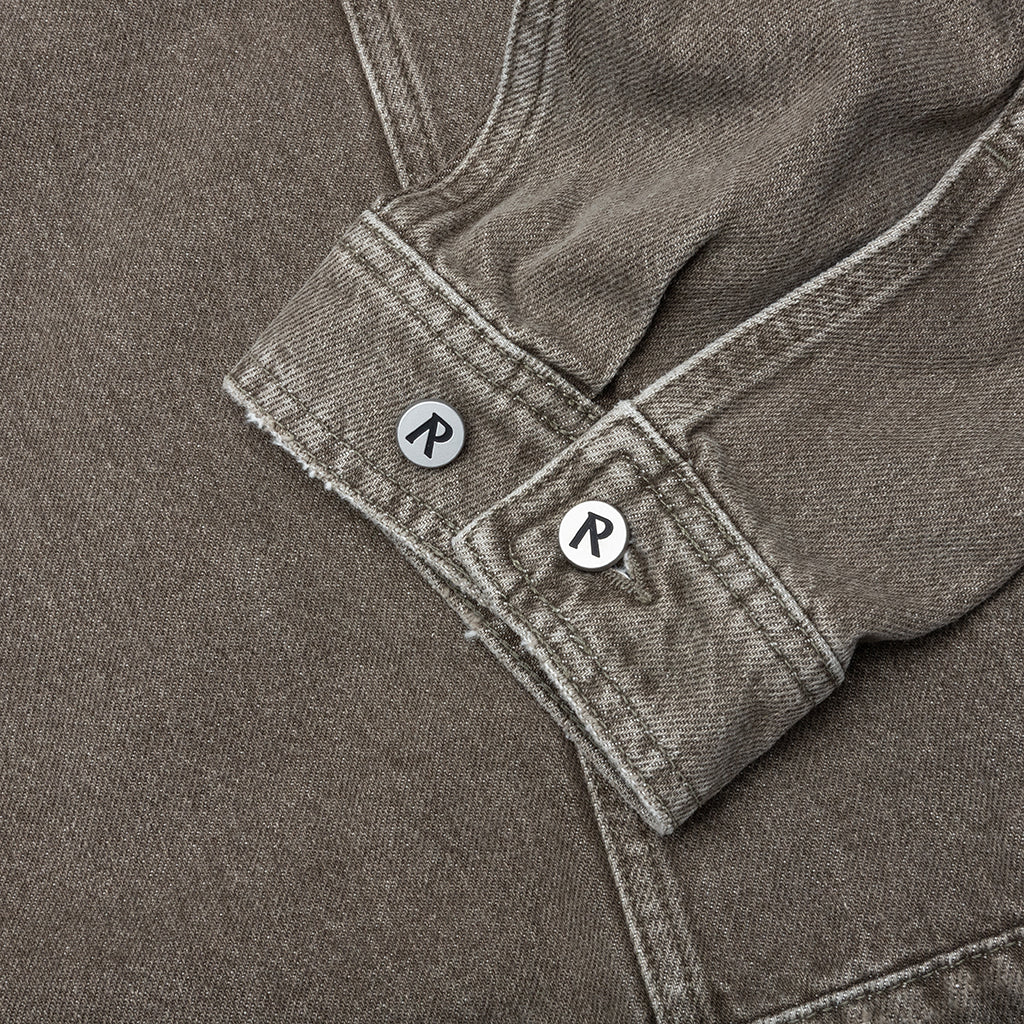 Collared Denim Jacket Washed Olive