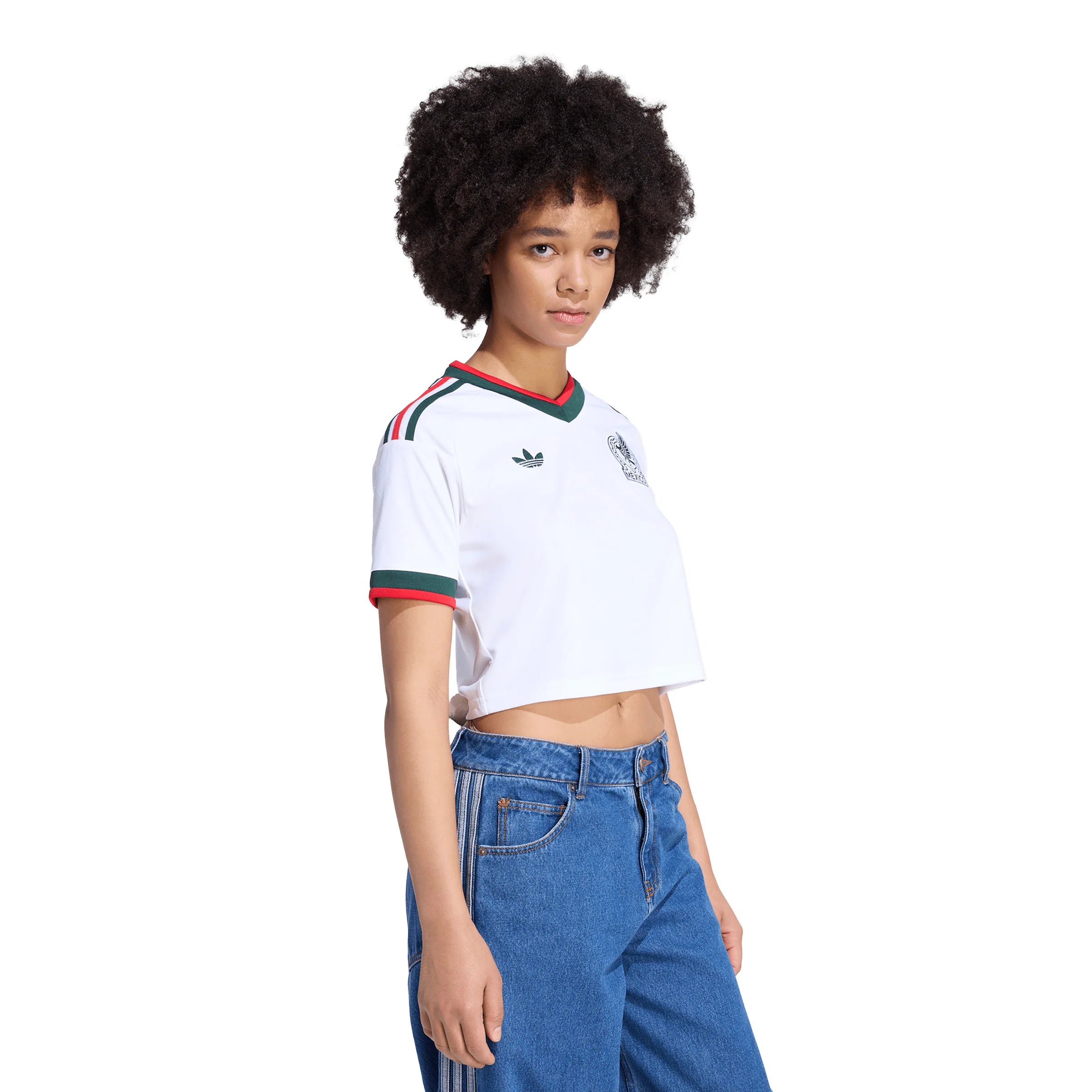 adidas Mexico Away Cropped Womens Soccer Jersey 2026 White