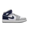 Air Jordan 1 Mid GS White Midnight Navy Wolf Grey
