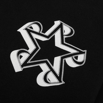 Initial Star Hoodie Jet Black