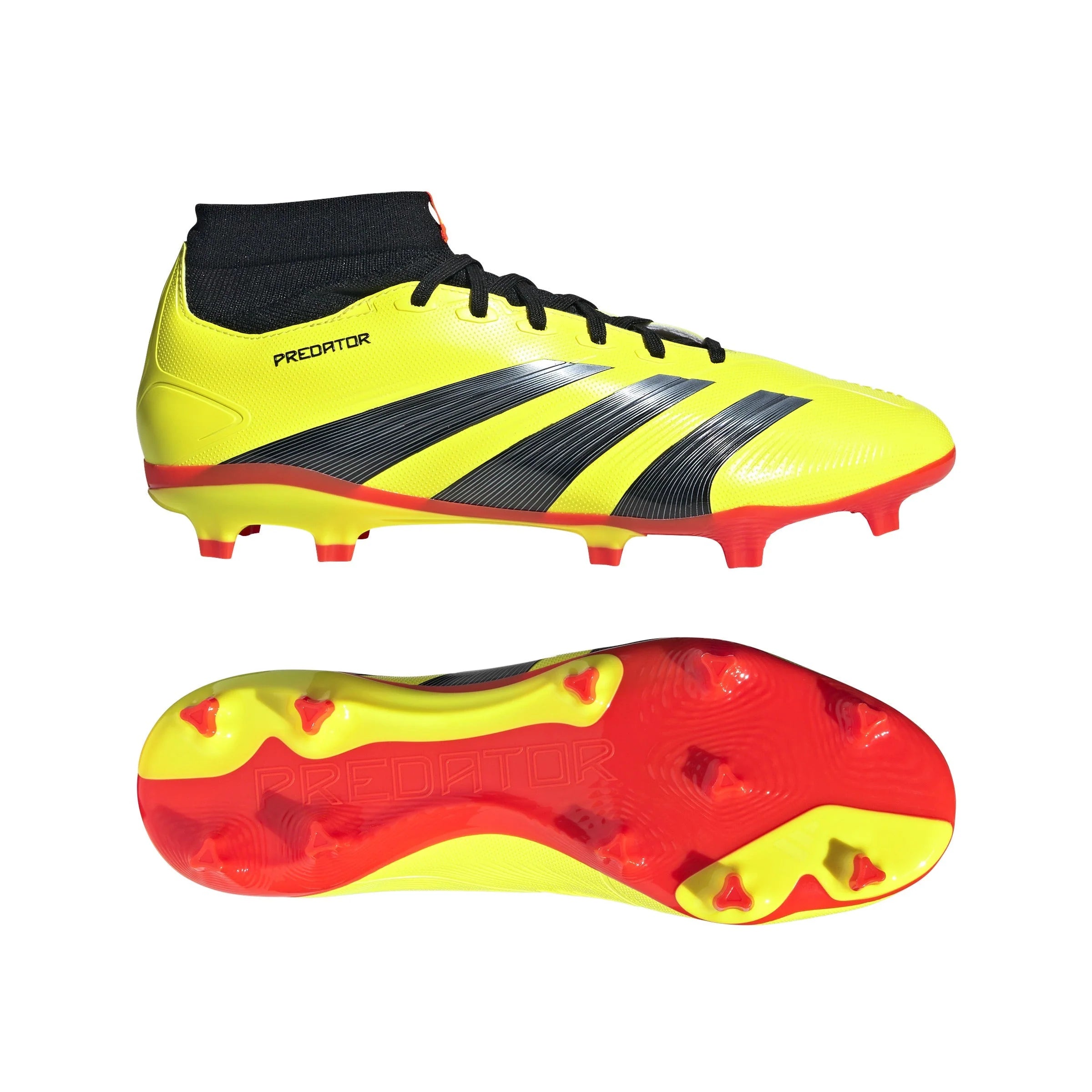 adidas Predator League Sock FG Firm Ground Soccer Cleats Team Solar Yellow Core Black