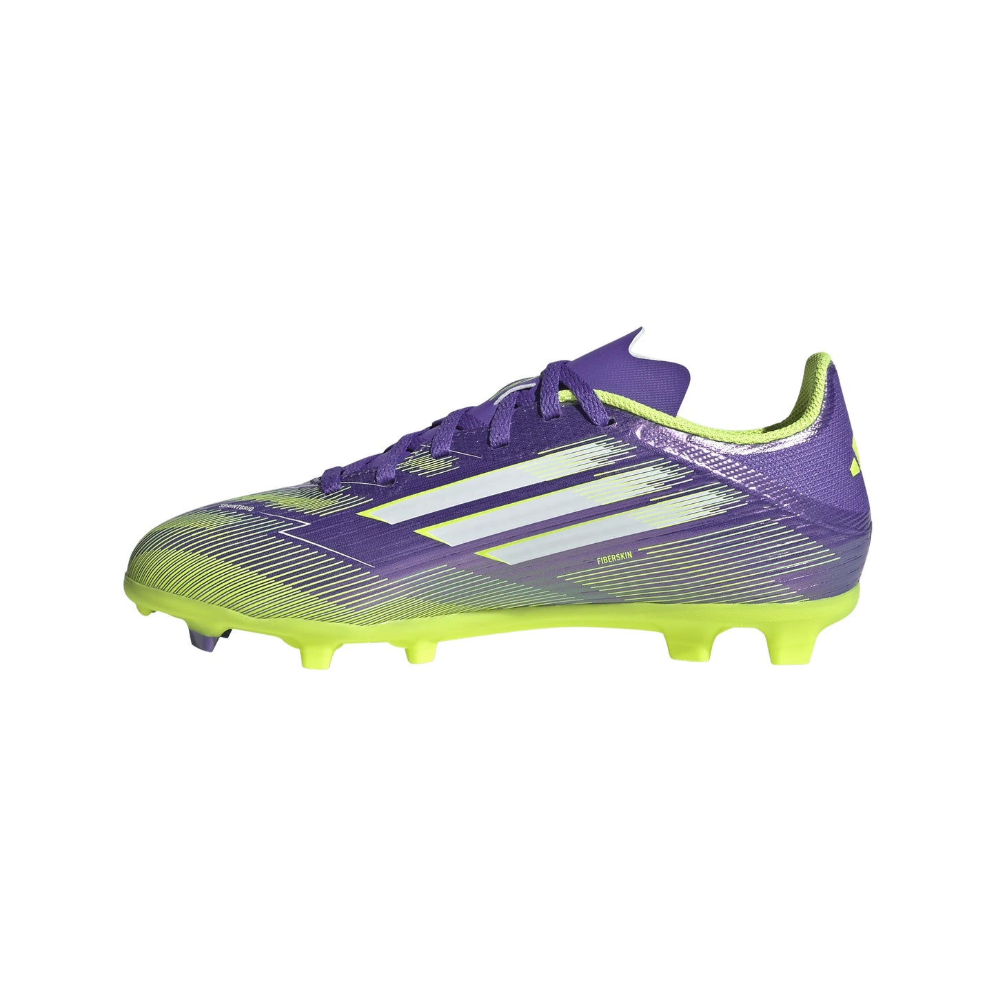 adidas F50 League Firm Multi Ground Soccer Cleats Kids Purple White Lemon