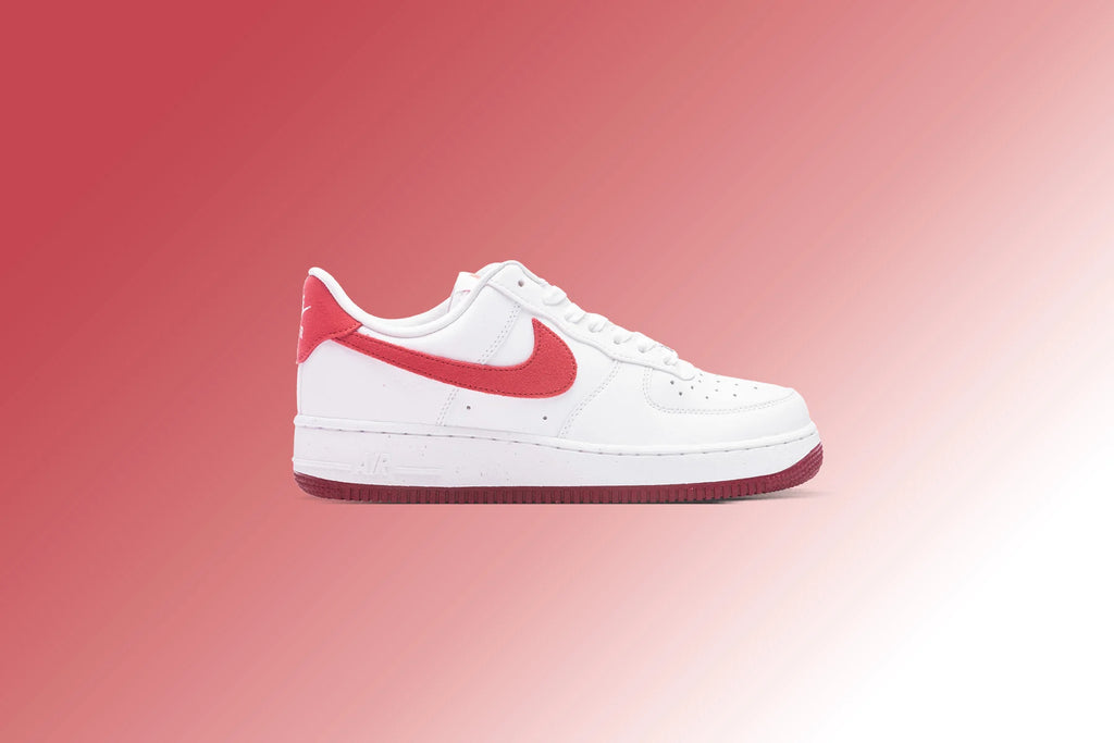 Womens Air Force 1 07 Adobe White Adobe Team Red Dragon Red