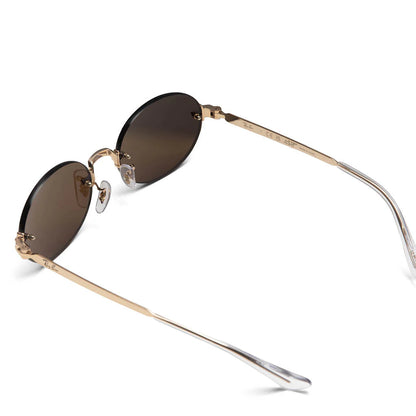 Ray Ban x AAP Rocky Rimless Oval Arista Dark Brown