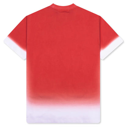 Spray Print Bathing Ape Logo Relaxed Fit Tee Red