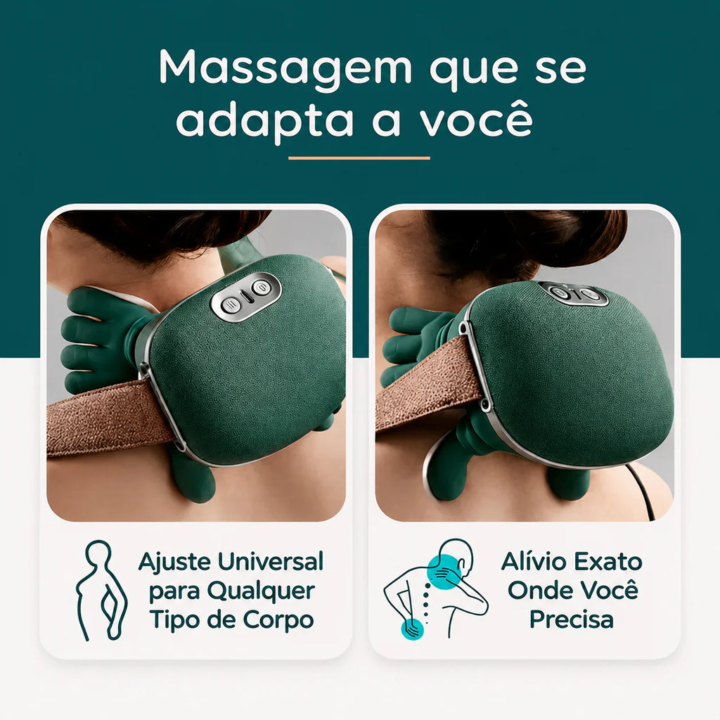 NexRelax Massageador Cervical Shiatsu com Aquecimento Terapêutico