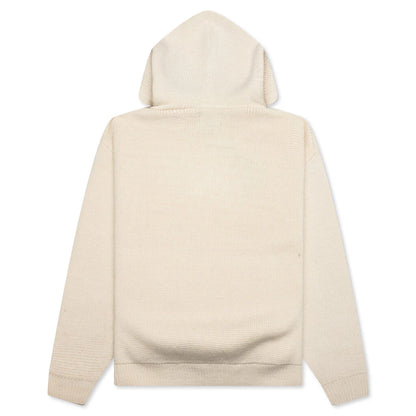 Felt Patch Knit Hood Natural