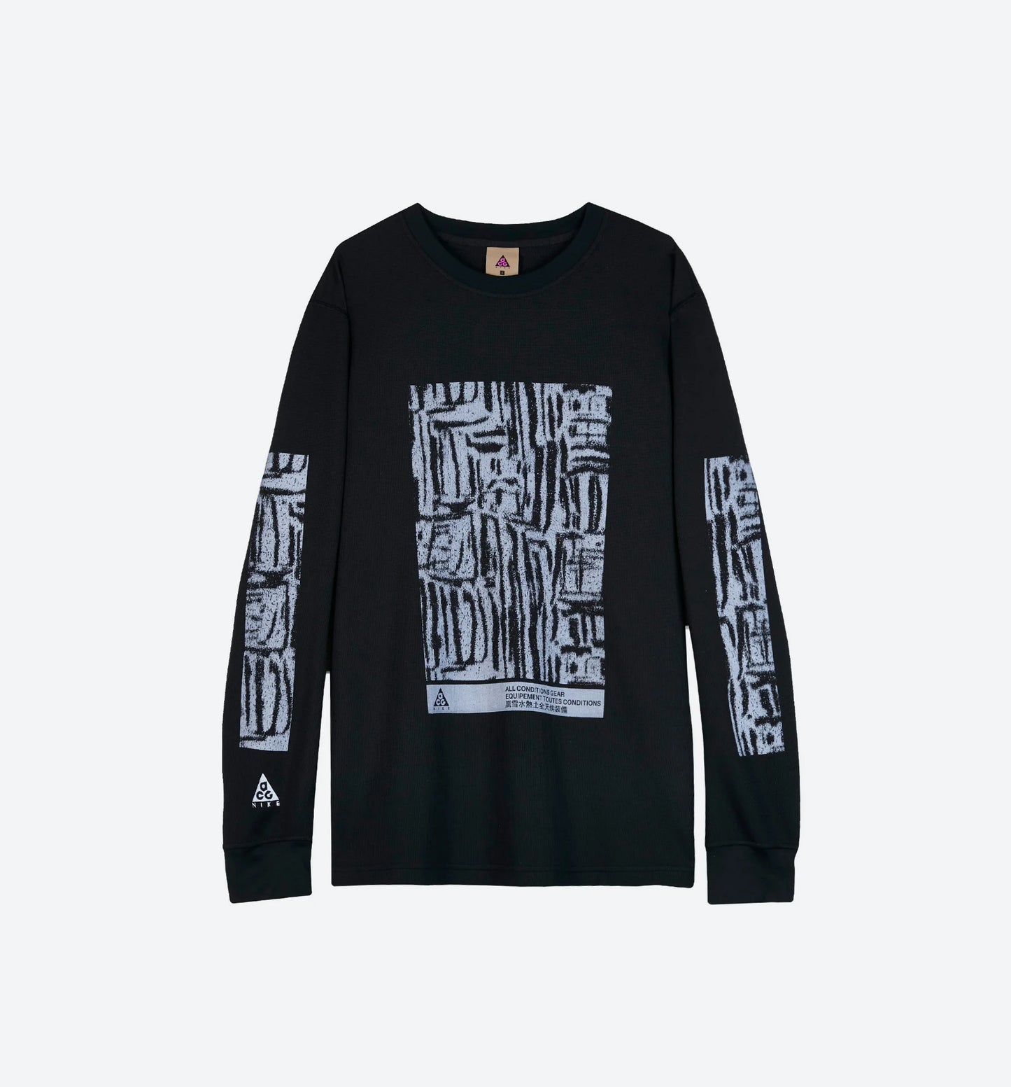 NRG ACG Waffle Long Sleeve Mens Shirt Black Black