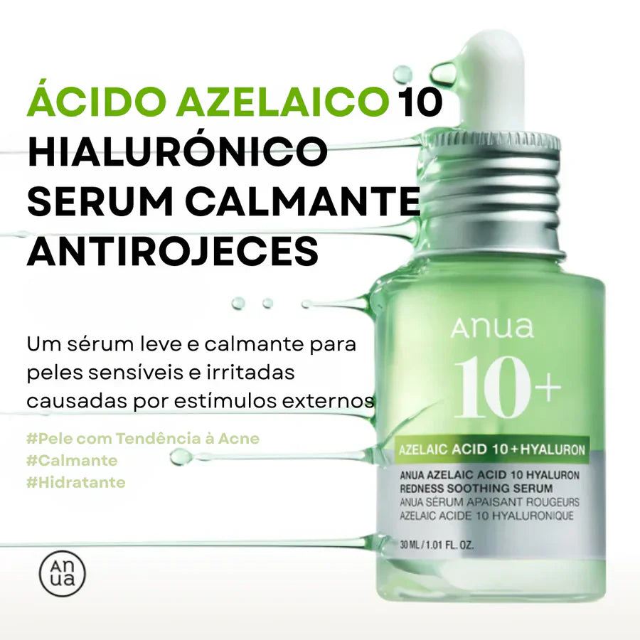 Sérum Calmante com Ácido Azelaico 10 e Ácido Hialurônico