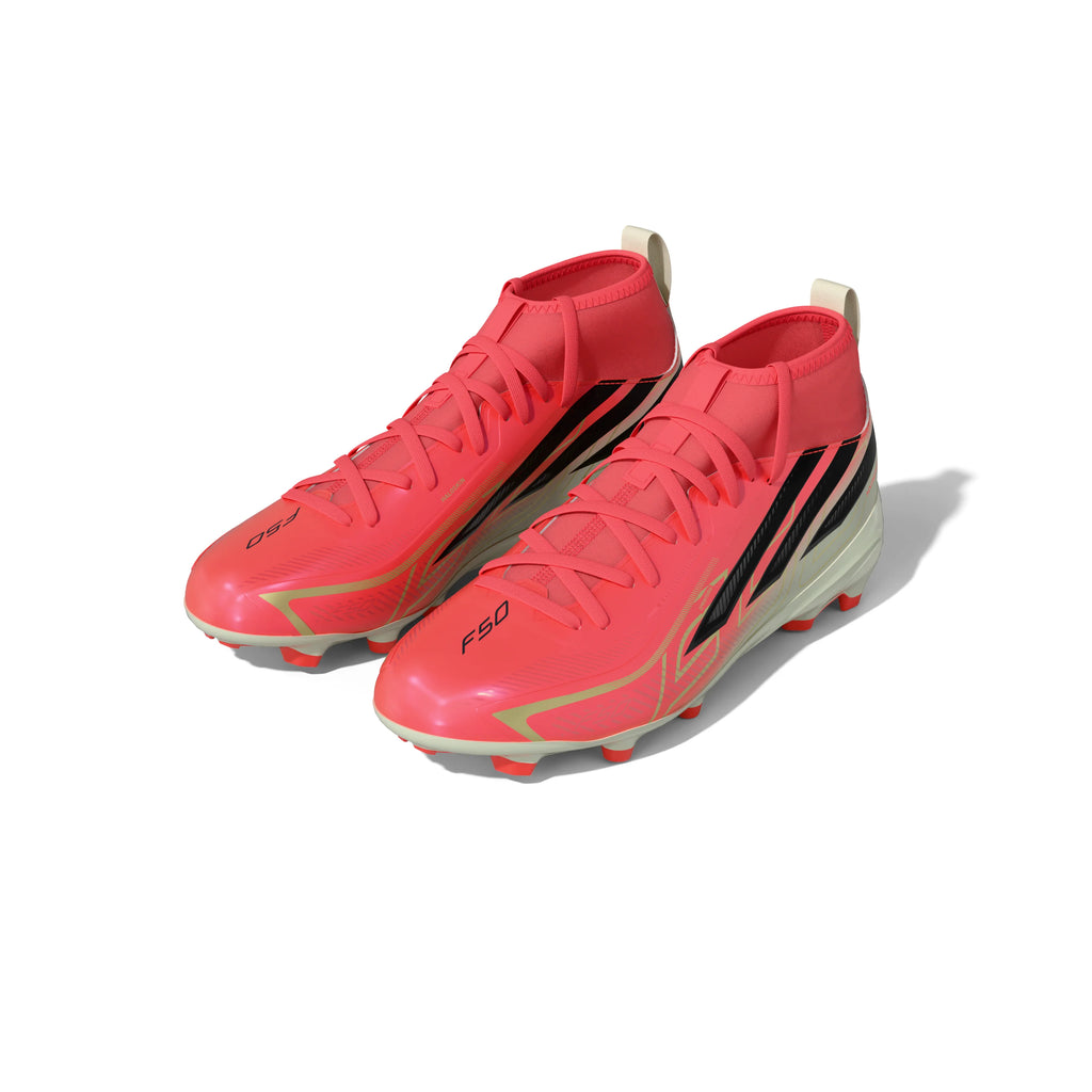 adidas F50 Hyperfast League Mid Firm Ground Youth Soccer Cleats Turquesa Black Gold