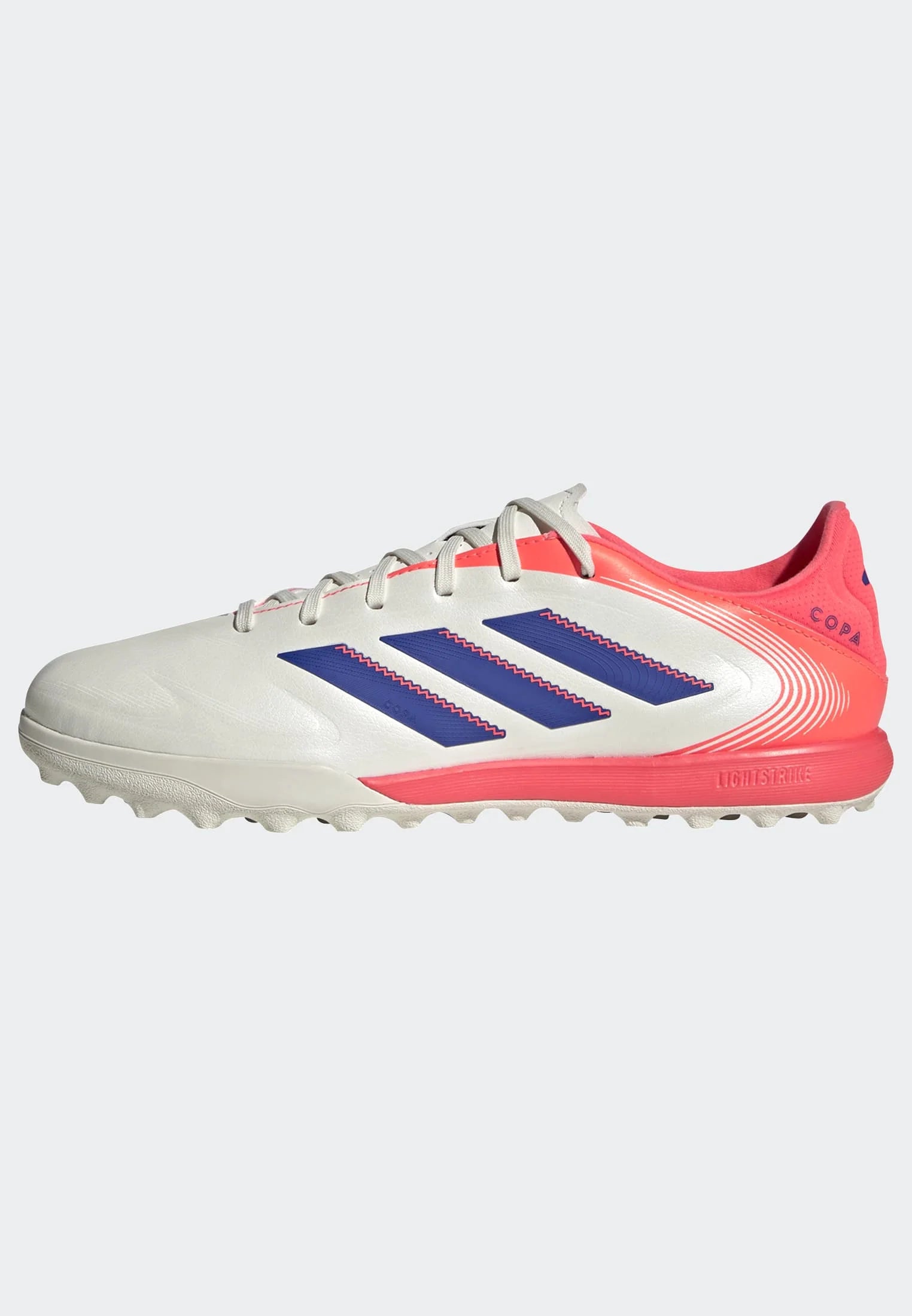 adidas Copa Pure III League TF Mens Soccer Cleats White Lucid Blue Signal Coral