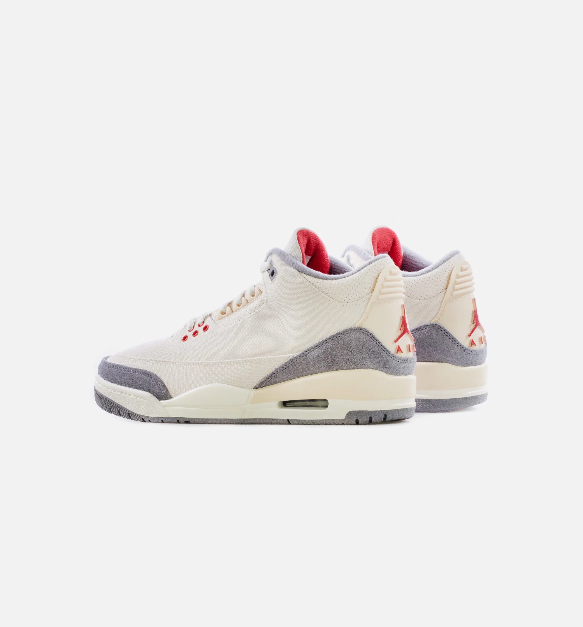 Air Jordan 3 Retro Muslin Mens Lifestyle Shoe Sand Red Grey Limit One Per Customer