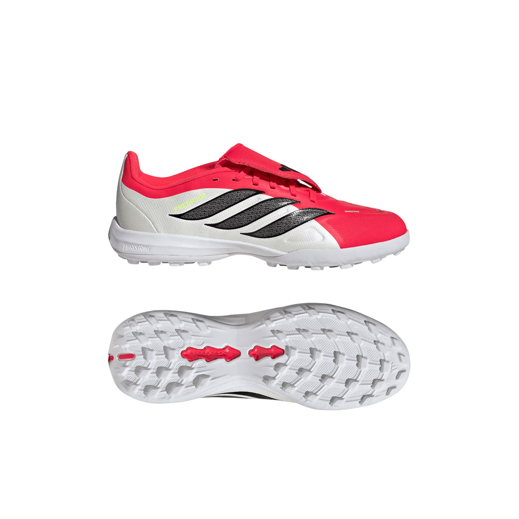 adidas Predator League Fold Over Tongue TF Turf Youth Soccer Cleats Red Black White