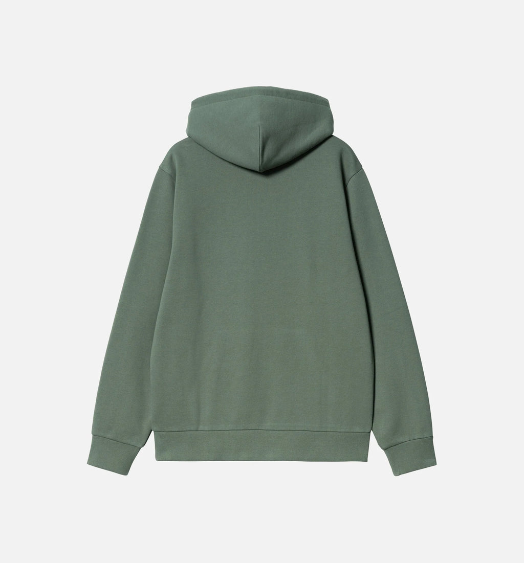Embroidery Script Pullover Mens Hoodie Green