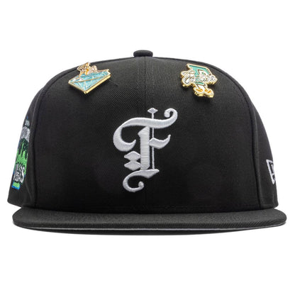 Feature x New Era Old English Las Vegas Fitted Black Snow Grey